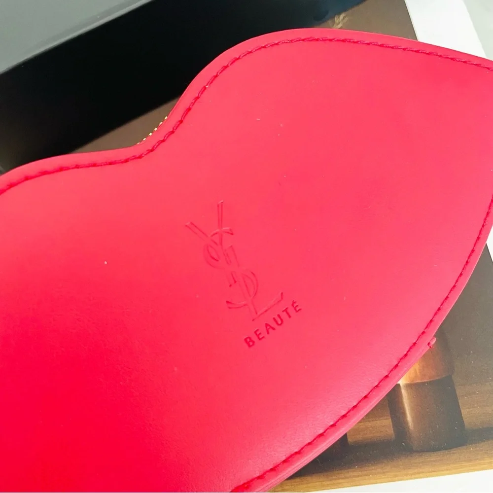 YSL Make up Brush Set with Lip shape Brush Bag